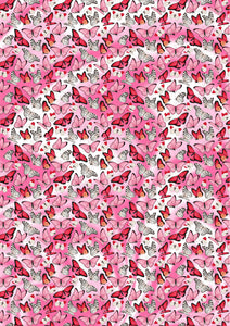 12" x 17" HTV Pink Butterflies on Pink Swirls Pattern Heat Transfer Vinyl Sheet