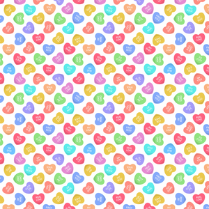 12" x 12" Valentine's Candy Hearts Pattern Sheet Waterproof - Gloss Finish