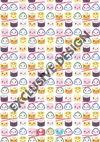 Cute Sushi Pattern Htv 12 X 17 Sheet