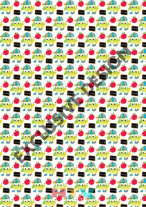 12 X 17 Back To School Owls Boys White Pattern Htv Sheet