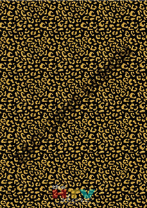 12 X 17 Black And Gold Cheetah Animal Leopard Pattern Htv Sheet