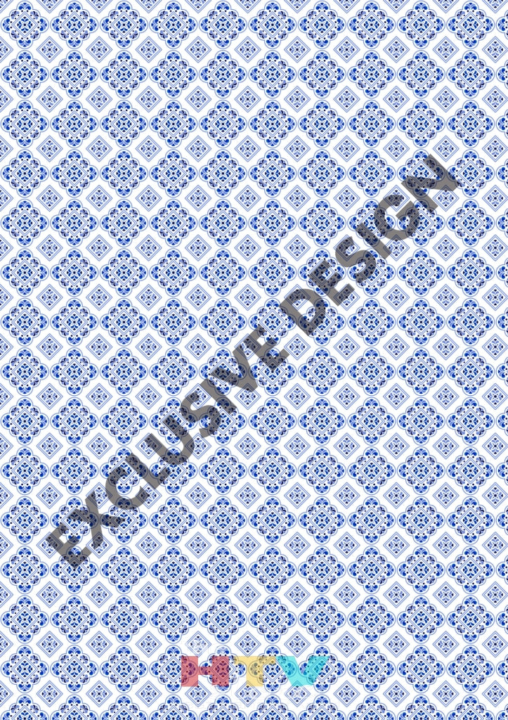 12 X 17 Blue White Mosaic Pattern Htv Sheet
