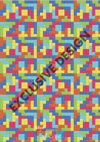 12 X 17 Color Blocks School Kids Pattern Htv Sheet