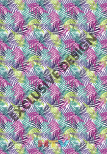 12 X 17 Colorful Branches Leaves Tropical Pattern Htv Sheet