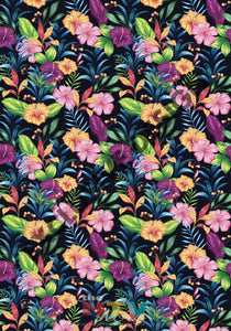 12 X 17 Hawaiian Floral Flowers 2 Summer Pattern Htv Sheet