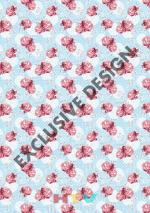 12 X 17 Shabby Chic Roses Pattern Htv Sheet