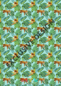 12 X 17 Tiger Palm Leaves Jungle Pattern Htv Sheet
