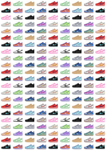 12" x 17" AF Shoes Tennis Air Force Designer Look Sports Sneakers Pattern HTV Sheet Heat Transfer Vinyl Iron on
