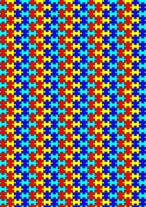 12" x 17" Autism Awareness HTV - Puzzle Pieces Ribbons Pattern HTV Sheet