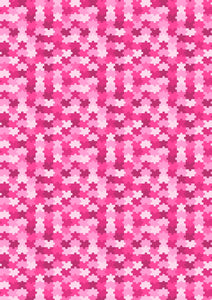 12" x 17" Autism Awareness HTV - Pink Girl Puzzle Pieces Ribbons Pattern HTV Sheet