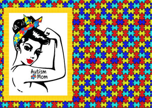 12" x 17" Autism Awareness Mom HTV - Puzzle Pieces Pattern HTV Sheet