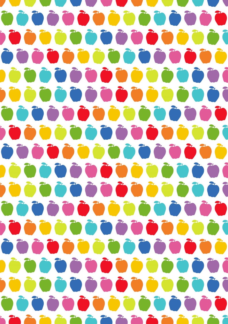 12 x 17 Autism Awareness HTV - Rainbow Apples Puzzle Pieces Pattern HTV  Sheet