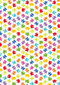 12" x 17" Autism Awareness HTV - Puzzle Pieces Pattern HTV Sheet