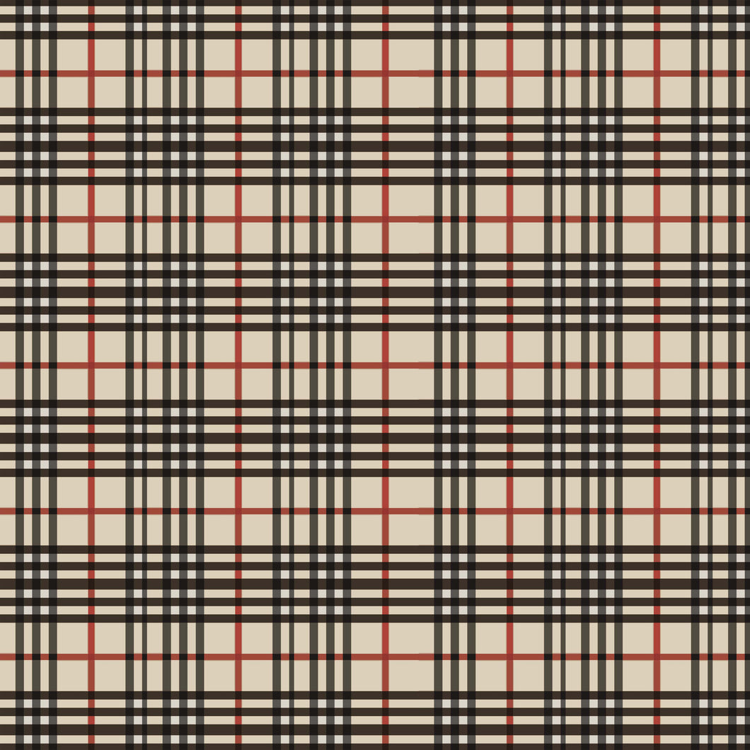 Big Beige Black Plaid Pattern Decal 12