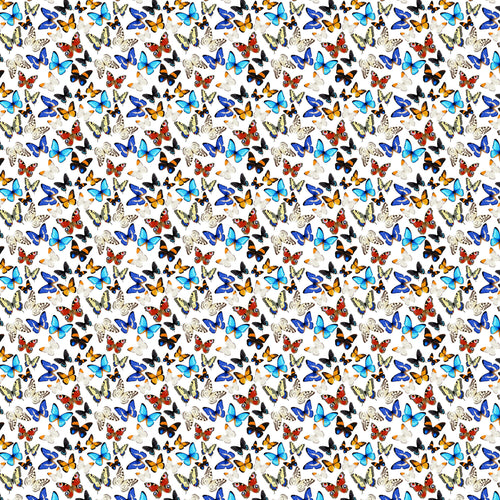 Butterflies Multi White Decal Pattern 12