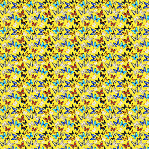 Butterflies Multi Yellow Decal Pattern 12" x 12" Sheet Waterproof - Gloss Finish