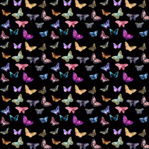 12" x 12" Butterflies on Black Decal Pattern Sheet Waterproof - Gloss Finish