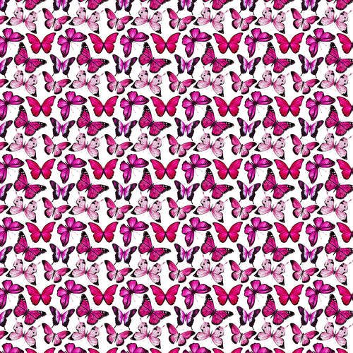Butterflies Pink on White Decal Pattern 12