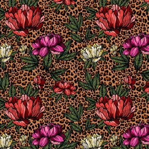 Cheetah Dark Floral Pattern Decal 12" x 12" Sheet Waterproof - Gloss Finish