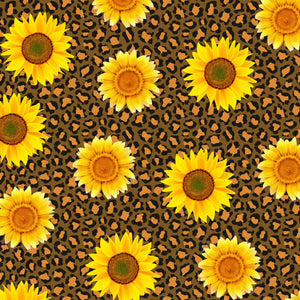 Cheetah and Sunflowers Pattern Decal 12" x 12" Sheet Waterproof - Gloss Finish
