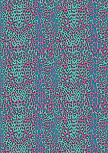 12" x 17" HTV Cheetah Teal Pink Animal Leopard Pattern HTV Sheet
