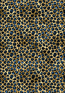 12" x 17" Cheetah With Blue Animal Print Leopard HTV Pattern HTV Sheet Printed Sheet - Heat Transfer Vinyl Iron On