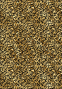 12" x 17" Cheetah With Gold Animal Print Leopard HTV Pattern HTV Sheet Printed Sheet - Heat Transfer Vinyl Iron On
