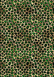 12" x 17" Cheetah With Green Animal Print Leopard HTV Pattern HTV Sheet Printed Sheet - Heat Transfer Vinyl Iron On