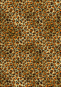 12" x 17" Cheetah With Orange Animal Print Leopard HTV Pattern HTV Sheet Printed Sheet - Heat Transfer Vinyl Iron On