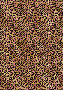 12" x 17" Cheetah With Pink Animal Print Leopard HTV Pattern HTV Sheet Printed Sheet - Heat Transfer Vinyl Iron On