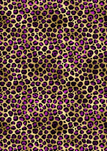 12" x 17" Cheetah With Purple Animal Print Leopard HTV Pattern HTV Sheet Printed Sheet - Heat Transfer Vinyl Iron On