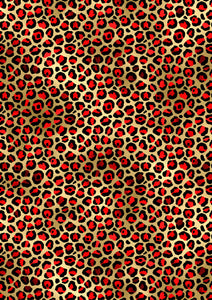 12" x 17" Cheetah With Red Animal Print Leopard HTV Pattern HTV Sheet Printed Sheet - Heat Transfer Vinyl Iron On
