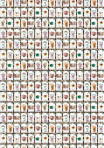 12" x 17" Coffee CARDS Cheetah Pattern HTV - Heat Transfer Vinyl Sheet Loteria Bingo