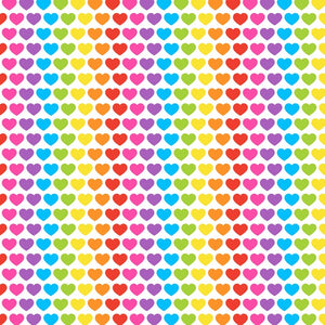 Colorful Hearts Pattern Decal 12" x 12" Sheet Waterproof - Gloss Finish