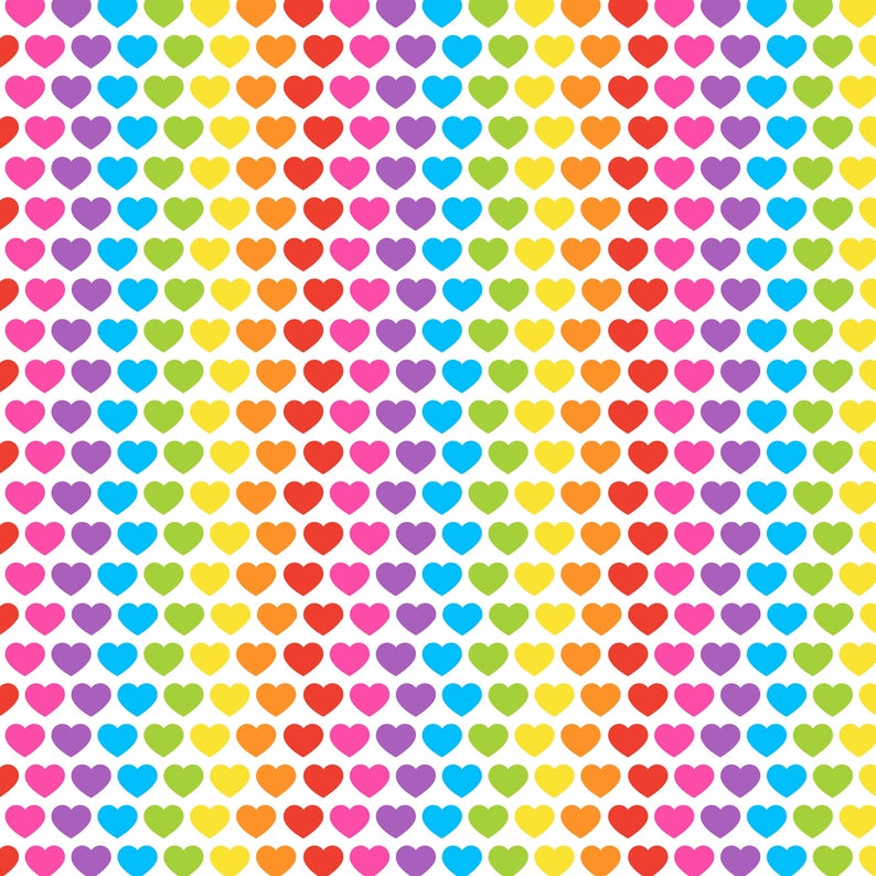 Colorful Hearts Pattern Decal 12