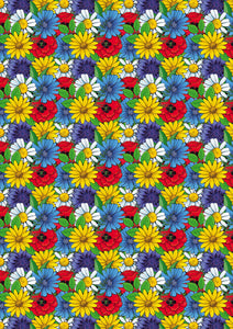 12" x 17" Colorful Flowers Floral Pattern HTV Sheet Heat Transfer Vinyl
