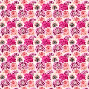 12" x 12" Coral Pink Flowers Floral Decal Flowers Pattern Sheet Waterproof - Gloss Finish