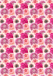 12" x 17" Coral Pink Flowers HTV Floral Mother's Day Wedding Pattern HTV Sheet