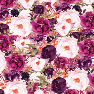 Deep Pink Roses Flowers Pattern Decal 12" x 12" Sheet Waterproof - Gloss Finish