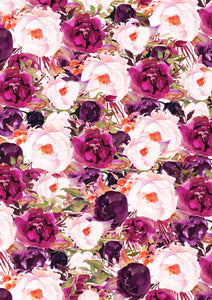 12" x 17"  Intense Pink Flowers HTV Floral Mother's Day Wedding Pattern Sheet Heat Transfer Vinyl
