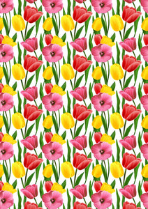 12" x 17" Tulips and Flowers Pattern HTV Sheet - Mother's Day Heat Transfer Vinyl
