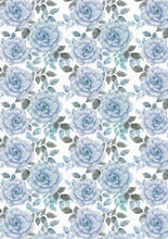 Load image into Gallery viewer, 12&quot; x 17&quot;  Pastel Elegant Blue Peonies Floral Mother&#39;s Day Wedding Pattern HTV Sheet