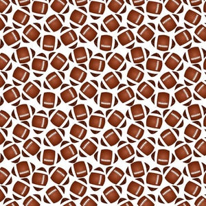 Footballs on White Pattern Decal 12" x 12" Sheet Waterproof - Gloss Finish