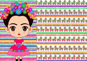 12" x 17" Mexican Girl Pinata Mexico Pattern HTV