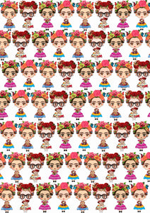 12" x 17" Mexican Girl Serape Zarape Print Mexico Colorful Background Pattern HTV Sheet White