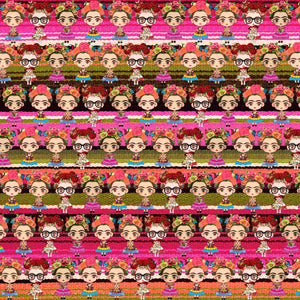 Mexican Girl Zarape Serape Pattern Decal 12" x 12" Sheet Waterproof - Gloss Finish - FridaZarapePinkDecal