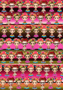 12" x 17" Mexican Girl Serape Zarape Print Mexico Colorful Background Pattern HTV Sheet ZarapePinkOrange