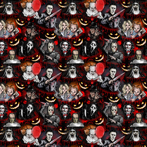 Halloween Horror Pattern Decal 12" x 12" Sheet Waterproof - Gloss Finish