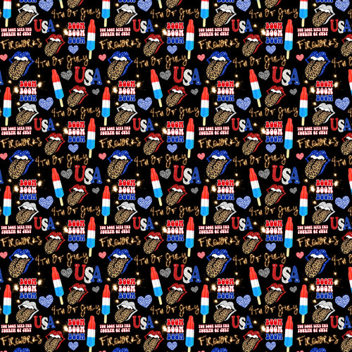July 4th Collage Decal Patriotic USA Red White Blue Pattern Decal 12