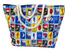 Load image into Gallery viewer, LOTERIA LARGE BEACH BAG Canvas TOTE 21&quot; x 14&quot; with 3&quot; Gusset (4 variations)